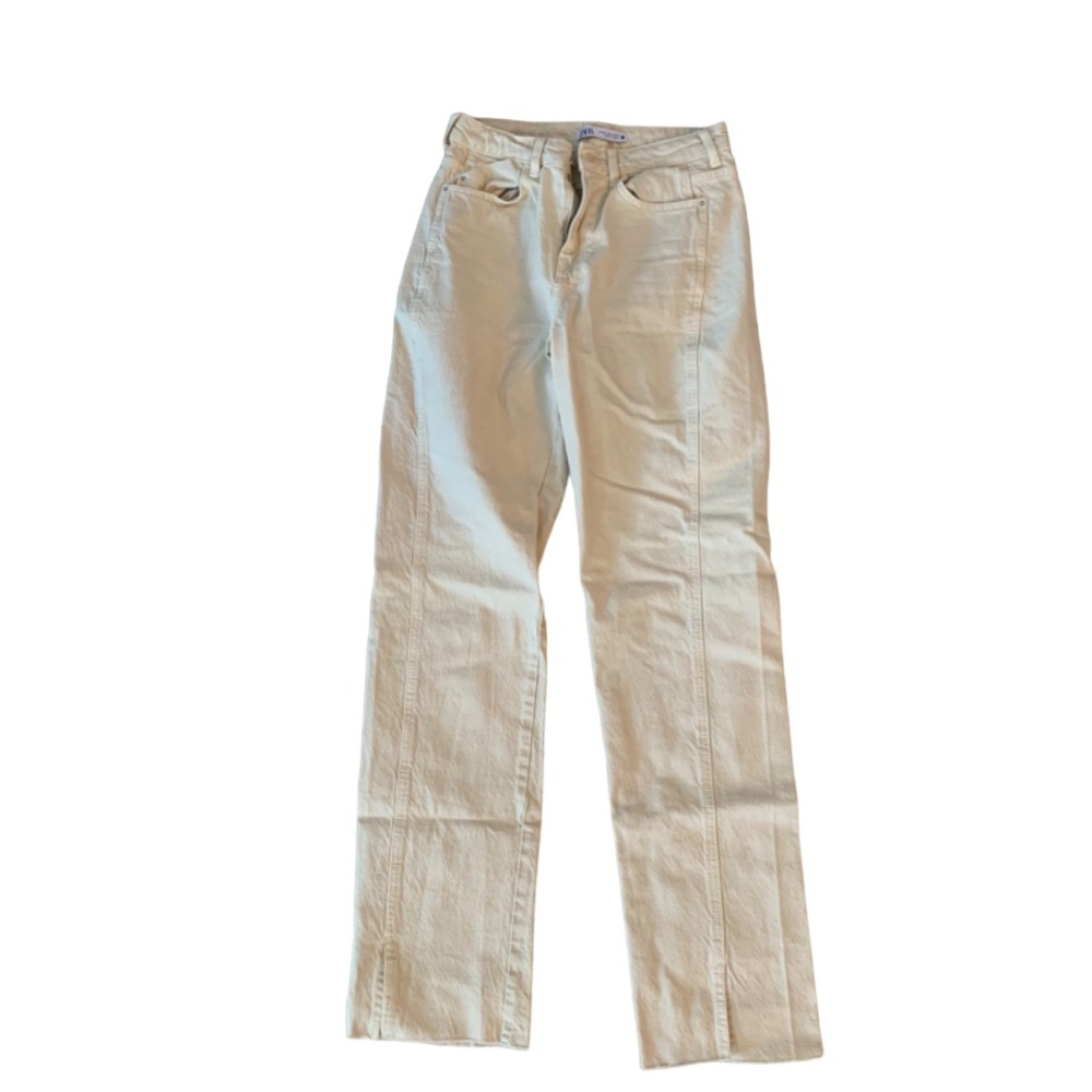 Zara straight leg mid rise pant